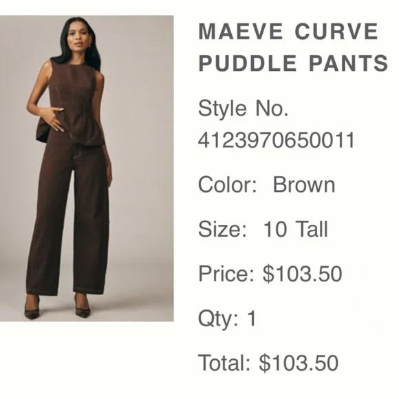 Anthropologie Brown Wide Leg Pants & Peplum Tank Top